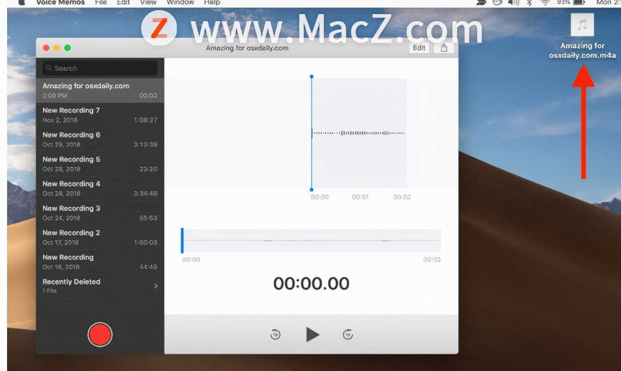 如何在Mac上将语音备忘录保存为音频文件？